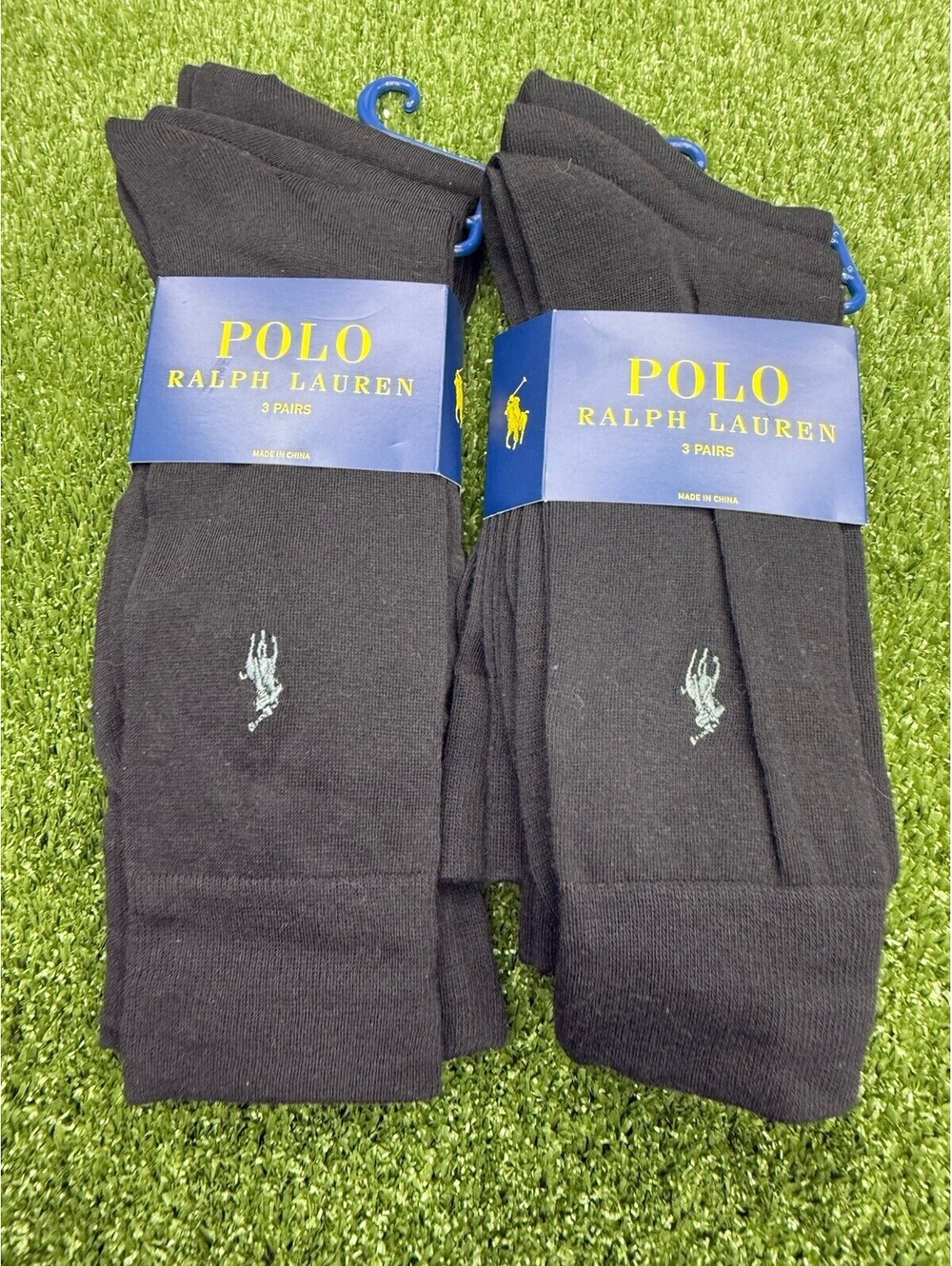 Polo Ralph Lauren Mens Black Dress Socks 6 Pair Lot Size 10-13 Pony Logo NWT